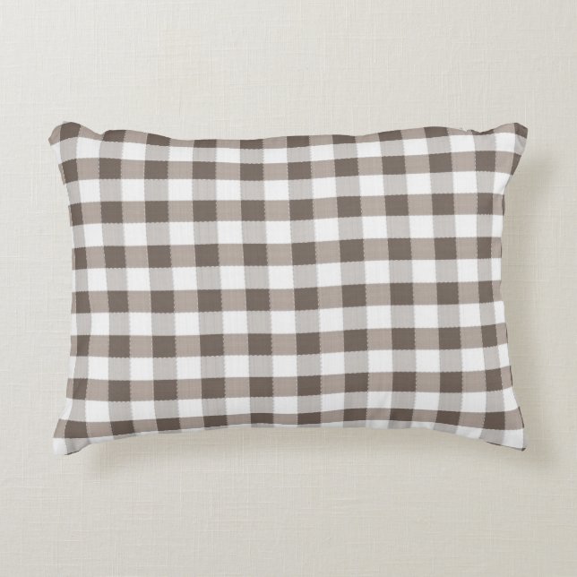 Brown Table Cloth Pattern Decorative Cushion (Front)