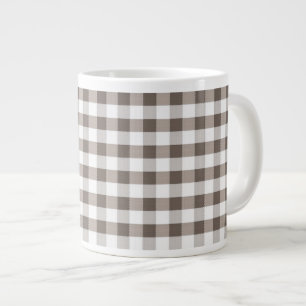 Brown Table Cloth Pattern Large Coffee Mug