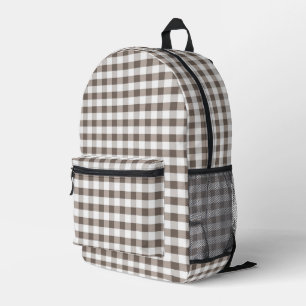 Brown Table Cloth Pattern Printed Backpack