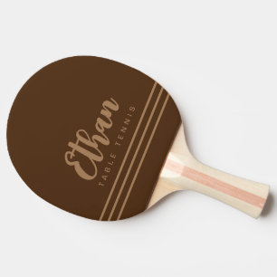 Brown Table-Tennis Stylish Calligraphy Ping Pong Paddle