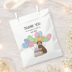 Brown Tan Aussiedoodle Birthday Party Thank You Favour Bag
