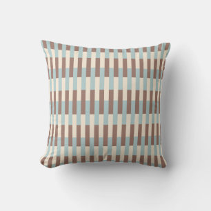 Brown Tan Blue Stripes Cushion