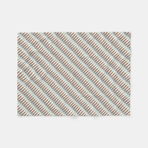 Brown Tan Blue Stripes Fleece Blanket