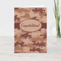 Brown Tan Camo Camouflage Congratulations Custom