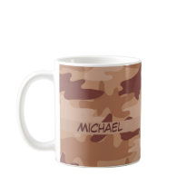 Brown Tan Camo Camouflage Name Personalised