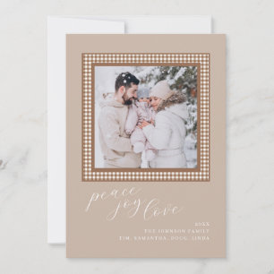 Brown Tan Christmas Card Holiday Photo Image