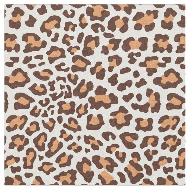 Brown, Tan, Cream Leopard Fabric (Close Up)