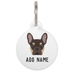 Brown Tan French Bulldog Pet ID Tag