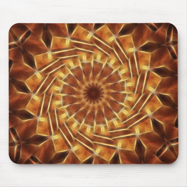 Brown Tan Gold Kaleidoscope Art 1 Mouse Pad (Front)