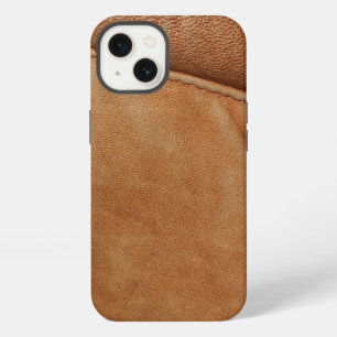 Brown Tan Leather Look Texture iPhone Case