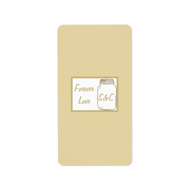 Brown/Tan Mason Jar Hershey's Miniature Wrapper Label (Front)