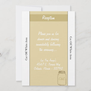 Brown/Tan Mason Jar Wedding Reception Card