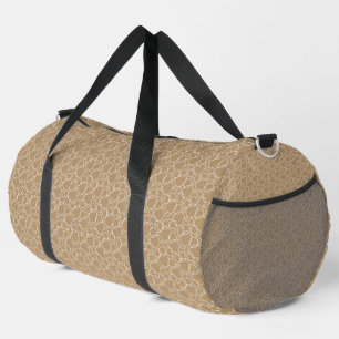BROWN & TAN MODERN GEOMETRIC BUBBLES DUFFLE BAG