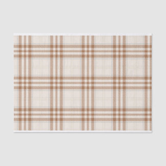 BROWN & TAN NEUTRAL PLAID PATTERN TISSUE PAPER