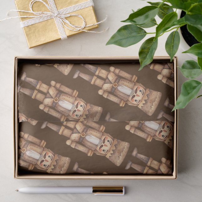 Brown Tan Nutcracker  Soldier Tissue Paper (Gift)