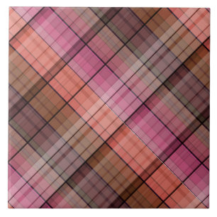 Brown tartan ceramic tile