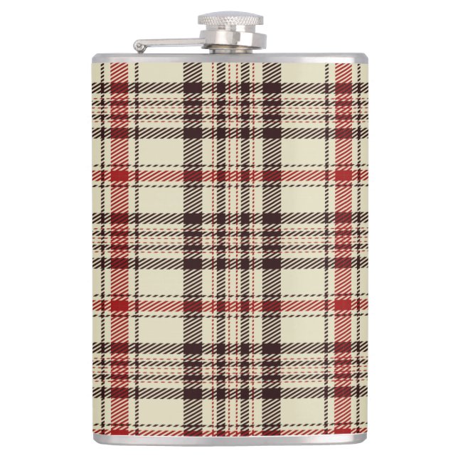 Brown Tartan Hip Flask (Front)