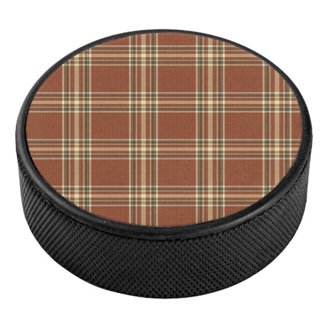 Brown Tartan Hockey Puck (3/4)