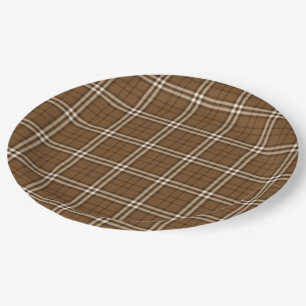 Brown Tartan Paper Plate