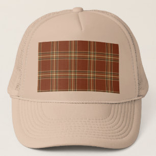 Brown Tartan Trucker Hat