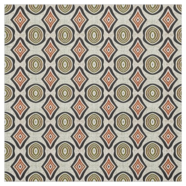 Brown Taupe Beige Burnt Orange Bali Batik Pattern Fabric (Swatch)