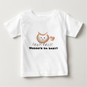 Brown Teal Owl Art Who's the baby? Baby T-Shirt