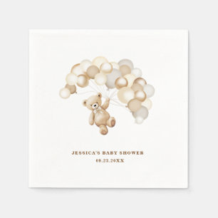Brown Teddy Bear Baby Shower Napkin