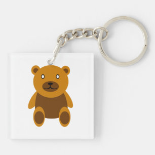 Brown teddy bear clipart key ring