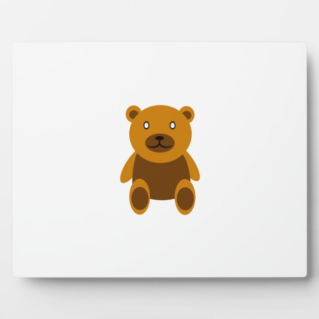Brown teddy bear clipart plaque (Front)