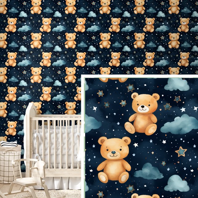 Brown Teddy Bear Friends in a Blue Night Sky Wallpaper (Creator Uploaded)