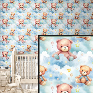 Brown Teddy Bear Friends in Clouds Wallpaper