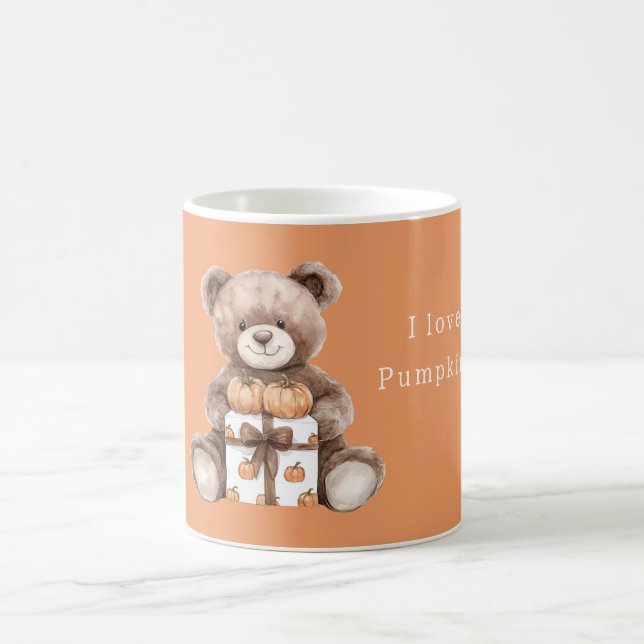 Brown Teddy Bear Pumpkins Gift Coffee Mug (Center)