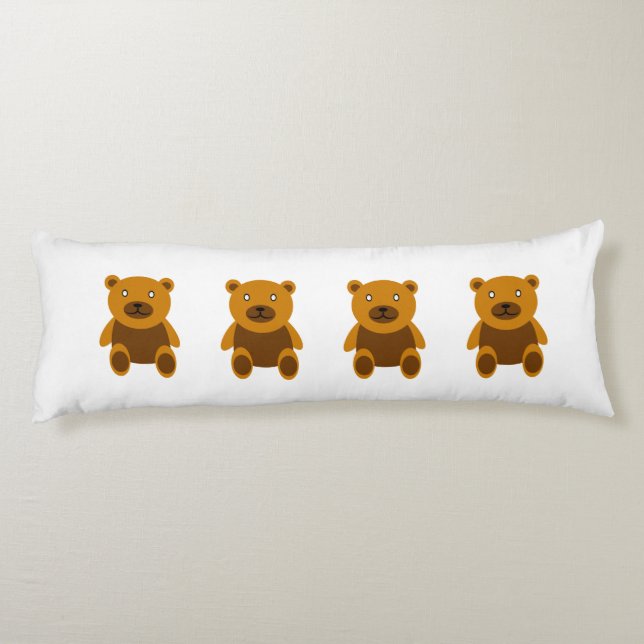 Brown teddybear clipart body cushion (Back)