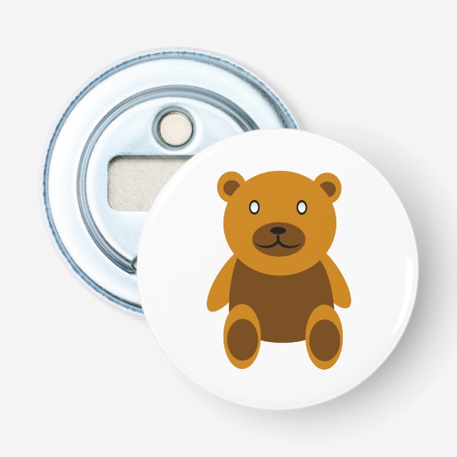 Brown teddybear clipart bottle opener (Front)