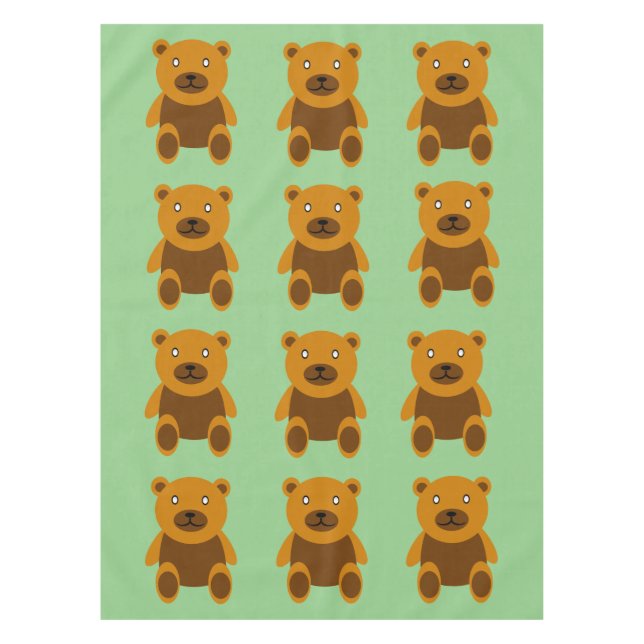 Brown teddybear clipart tablecloth (Front)