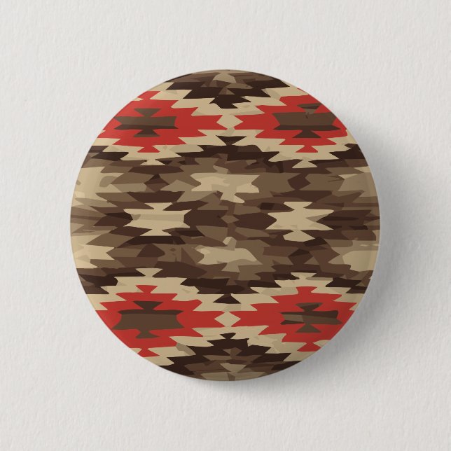Brown/Terra Cotta Pattern 6 Cm Round Badge (Front)