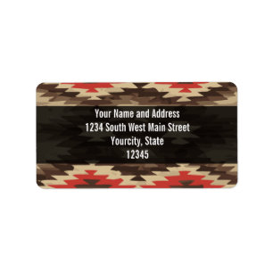 Brown/Terra Cotta Pattern Label