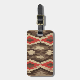 Brown/Terra Cotta Pattern Luggage Tag