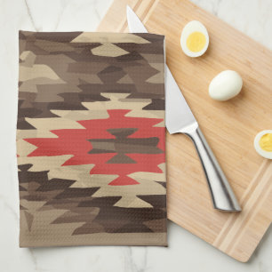 Brown/Terra Cotta Pattern Tea Towel