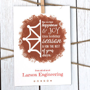 Brown, Terracotta, Red Company Christmas Card