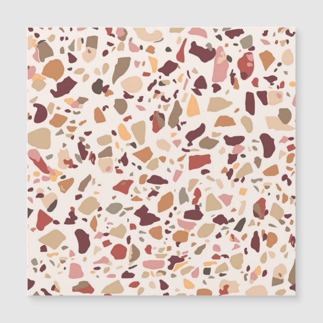 Brown terrazzo: vintage, trendy pattern. (Front)