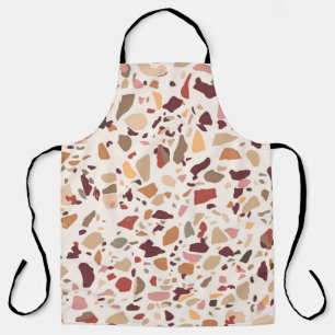 Brown terrazzo: vintage, trendy pattern. apron