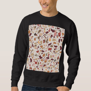 Brown terrazzo: vintage, trendy pattern. sweatshirt