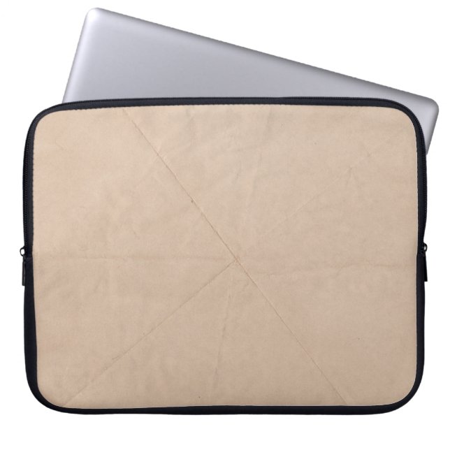 Brown textile laptop sleeve (Front)