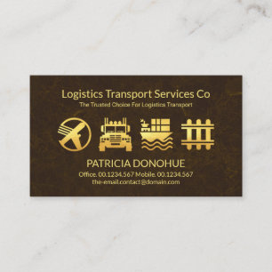 Brown Texture Gold Logistics Icon Business Card