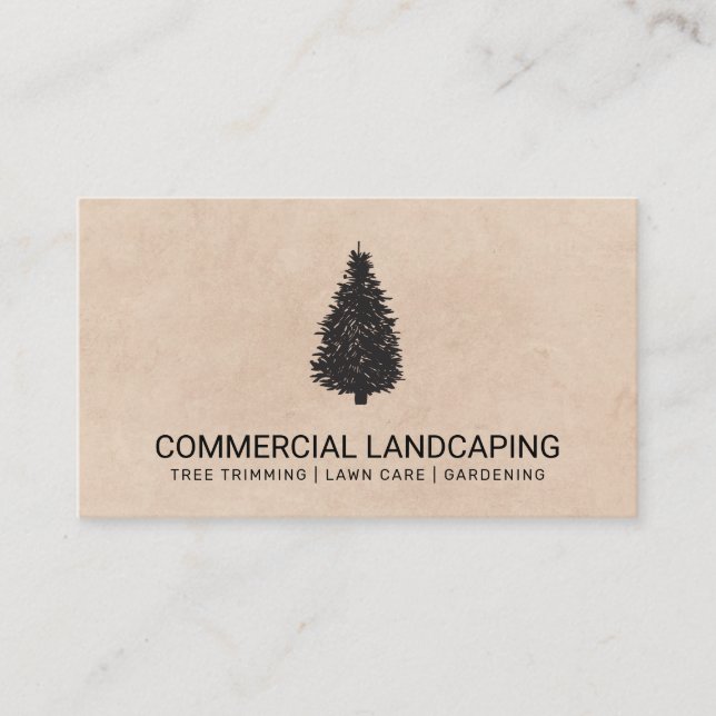 Brown Texture | Tree | Gardening | Landscaping Business Card (Front)