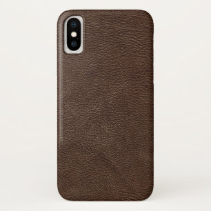 Brown Textured Leather iPhone X Case