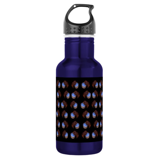 Brown Thirsty Guinea Pigs Pattern, 532 Ml Water Bottle (Front)