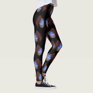 Brown Thirsty Guinea Pigs Pattern, Leggings