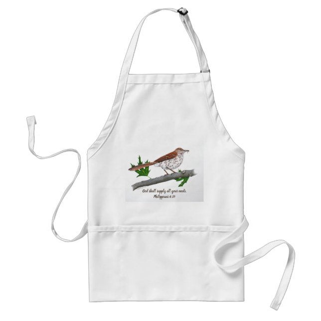 Brown Thrasher Inspirational Apron (Front)